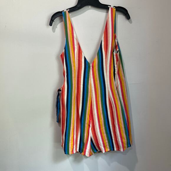 Le Lis Collection Linen Blend Rainbow Colorful Romper Size S - Picture 3 of 9